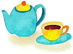 茶器セットのイラスト